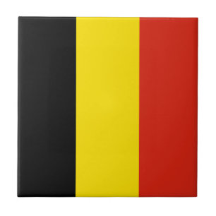 Azulejo de cerámica con bandera de Bélgica