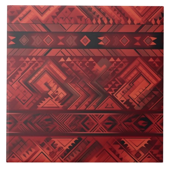 Azulejo de cerámica con diseños del sudoeste/Aztec (Frente)