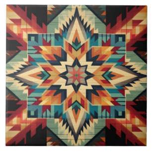 Azulejo de cerámica con diseños del sudoeste/Aztec