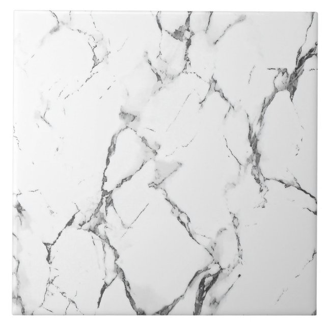 Azulejo de Cerámica con Efecto de Mármol Blanco El (Frente)