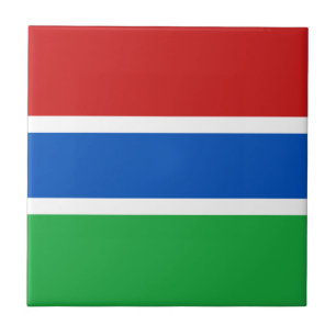 Azulejo de cerámica con la bandera de Gambia