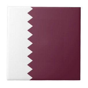 Azulejo de cerámica con la bandera de Qatar