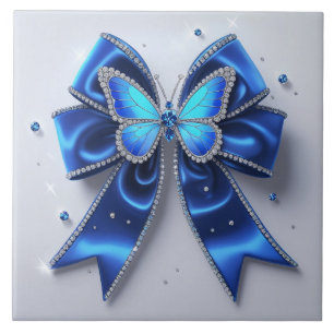 Azulejo de cerámica con lazo adorable