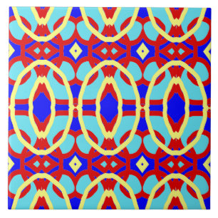 Azulejo de cerámica con patrón clásico multicolor 