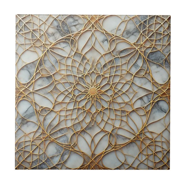 Azulejo de cerámica con patrón continuo de mármol  (Frente)