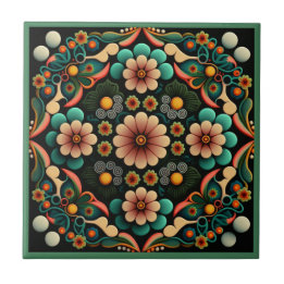 Azulejo de cerámica con patrón de flores estilo ar