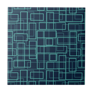 Azulejo de cerámica con patrón de rejilla geométri
