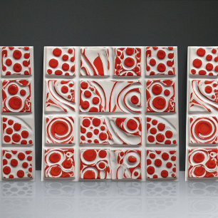 Azulejo de cerámica con relieve falso punteado y a