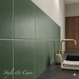 Azulejo de Cerámica con Textura Verde Elegante par