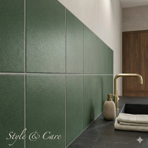 Azulejo de Cerámica con Textura Verde Elegante par