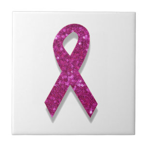 Azulejo De Cerámica conciencia de cáncer de mama rosa secuencial