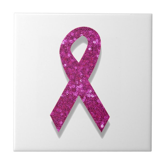 Azulejo De Cerámica conciencia de cáncer de mama rosa secuencial (Frente)