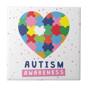 Azulejo De Cerámica conciencia del autismo rosa
