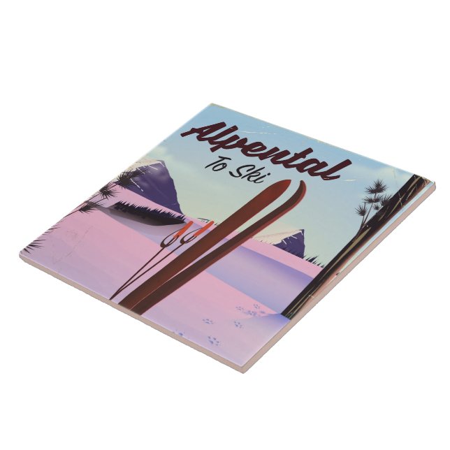 Azulejo De Cerámica Condado de Alpental King, afiche de Washington (Lado)