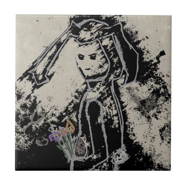 Azulejo De Cerámica conejito siniestro (Frente)