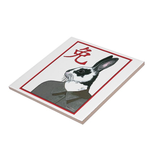 Azulejo De Cerámica Conejo fiesta (Lado)