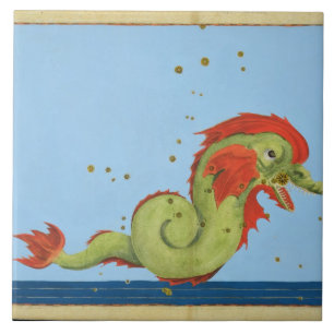 Azulejo De Cerámica Constelación de Piscis, de "Uranometria" por Joh