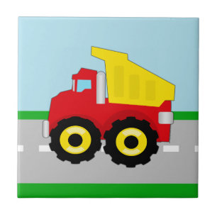 Azulejo De Cerámica Construcción Dumptruck de los niños