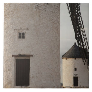 Azulejo De Cerámica Consuegra, antiguos molinos de viento de La Mancha