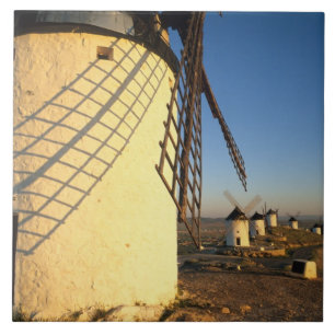 Azulejo De Cerámica Consuegra, La Mancha, España, molinos de viento y