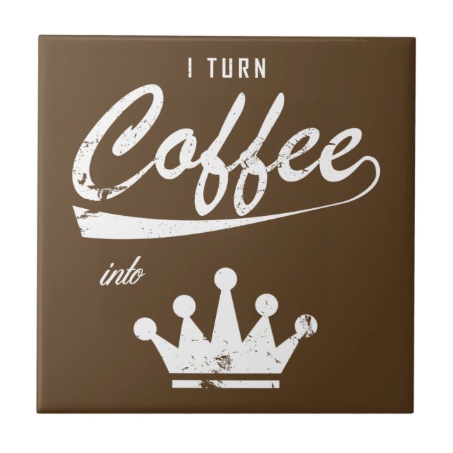 Azulejo De Cerámica Convierto café en KOM (Frente)