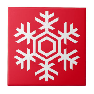 Azulejo De Cerámica Copo de nieve blanco