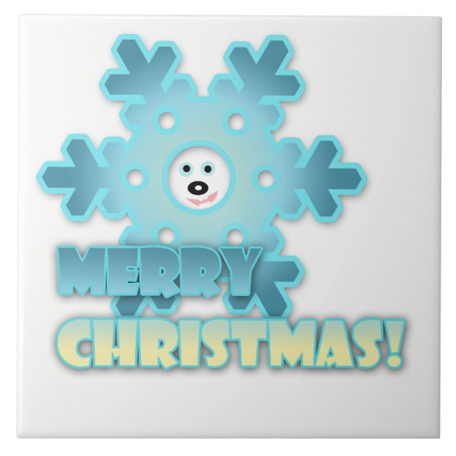 Azulejo De Cerámica Copo de nieve de los navidades (Frente)