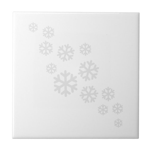 Azulejo De Cerámica Copos de nieve blancos (Frente)