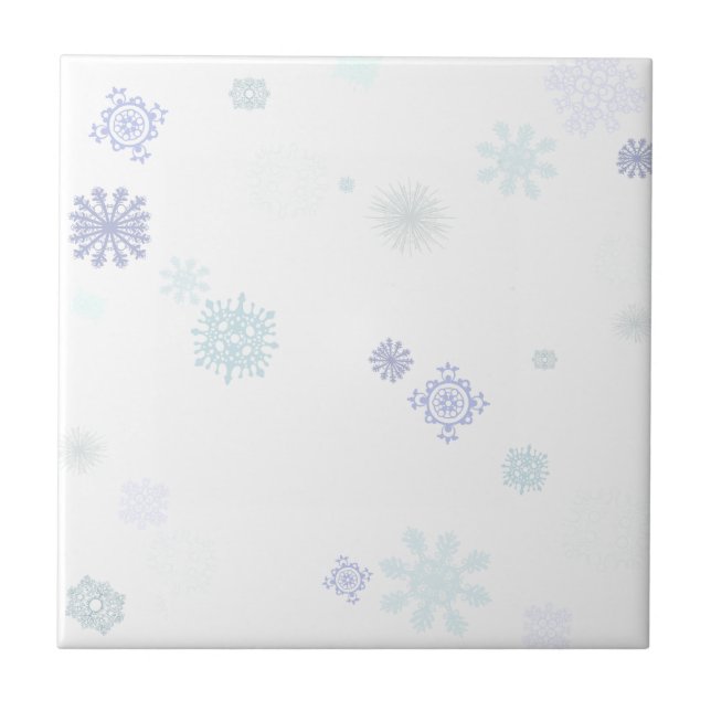Azulejo De Cerámica Copos de nieve pálidos (Frente)