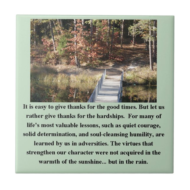 Azulejo De Cerámica Coraje silencioso Inspirador (Frente)