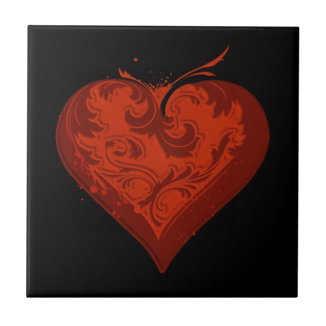 Azulejo De Cerámica Corazón/amor (Frente)