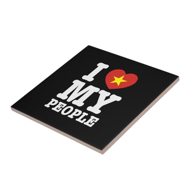 Azulejo De Cerámica Corazón (amor) Mi pueblo vietnamita (Lado)