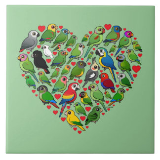 Azulejo De Cerámica Corazón del loro