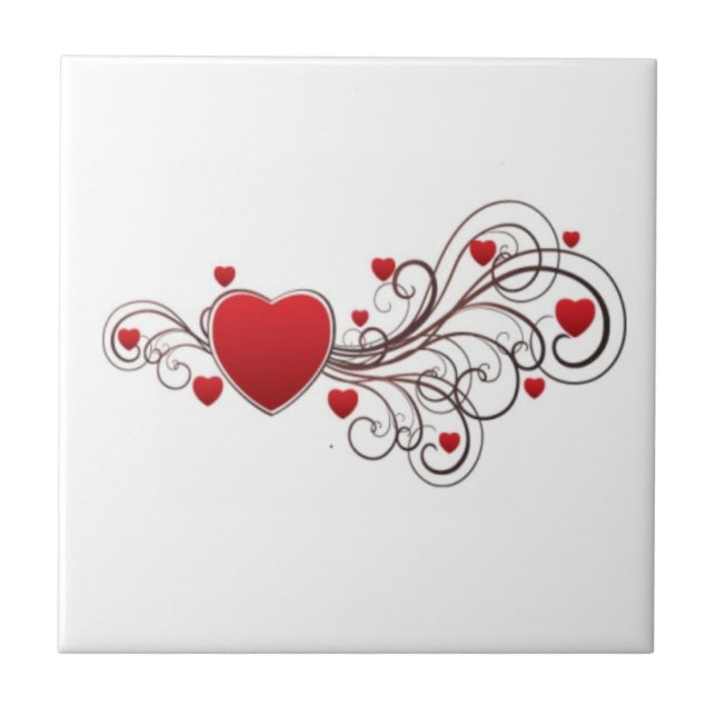 Azulejo De Cerámica Corazón desplazado (Frente)