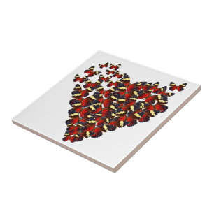 Azulejo De Cerámica Corazón mariposa