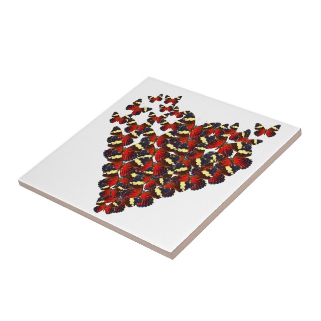 Azulejo De Cerámica Corazón mariposa (Lado)