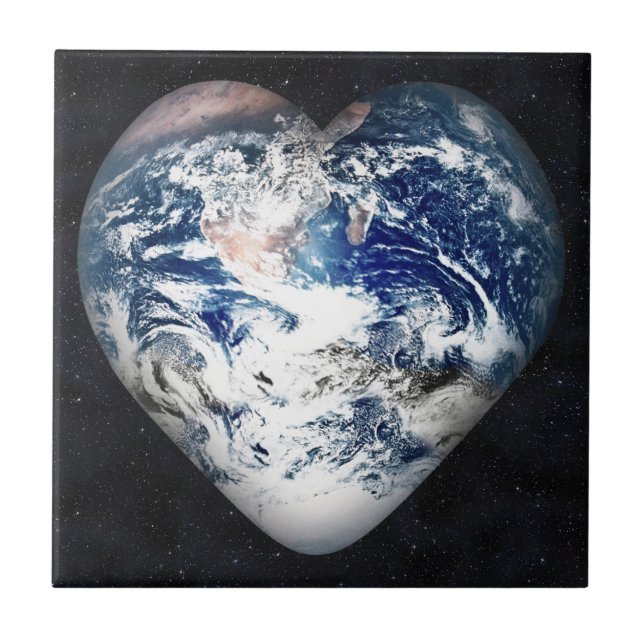 Azulejo De Cerámica Corazón terrestre (Frente)