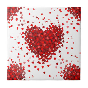 Azulejo De Cerámica corazones del día de San Valentín feliz