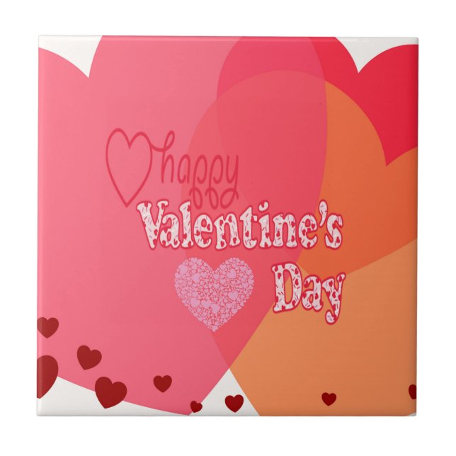 Azulejo De Cerámica Corazones día de San Valentín (Frente)