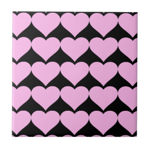 Azulejo De Cerámica Corazones rosas, amor incondicional_