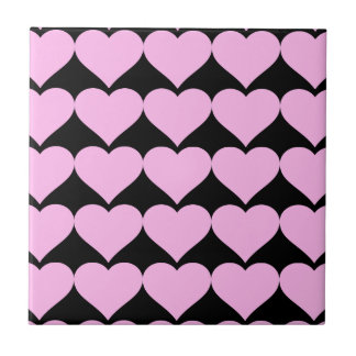 Azulejo De Cerámica Corazones rosas, amor incondicional_
