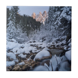 Azulejo De Cerámica Cordillera montañosa Geisler cubierta de nieve