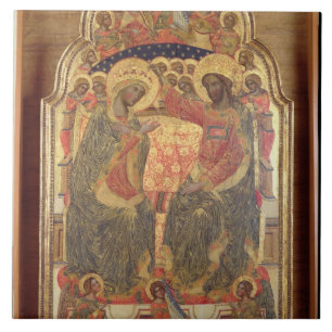 Azulejo De Cerámica Coronación de la Virgen, 1372