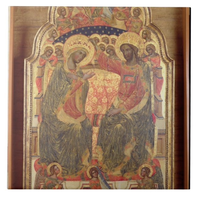 Azulejo De Cerámica Coronación de la Virgen, 1372 (Frente)