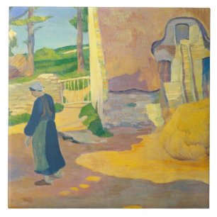 Azulejo De Cerámica Cortijo en Le Pouldu, 1890 (aceite en lona)