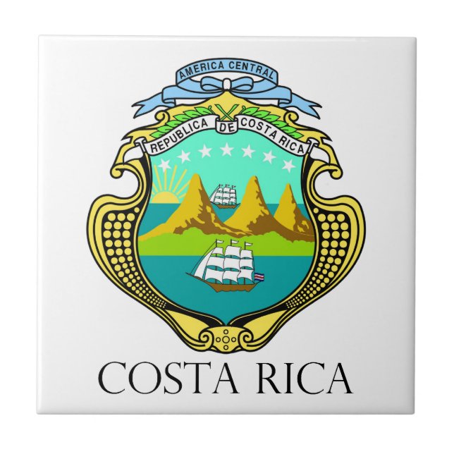 Azulejo De Cerámica COSTA RICA - emblema/bandera/escudo de (Frente)