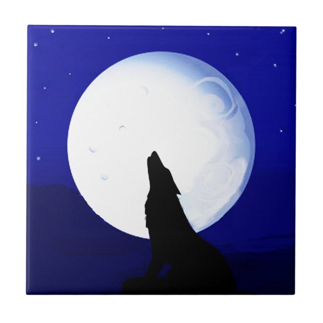 Azulejo De Cerámica Coyote Aullador - Tucson Arizona (Frente)