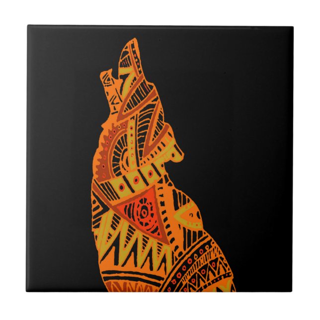 Azulejo De Cerámica Coyote Peyote Tucson Arizona (Frente)