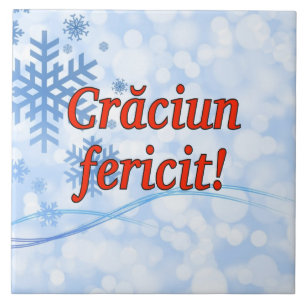Azulejo De Cerámica ¡Crăciun fericit! Felices Navidad en el rf rumano