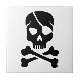Azulejo De Cerámica Cráneo del pirata